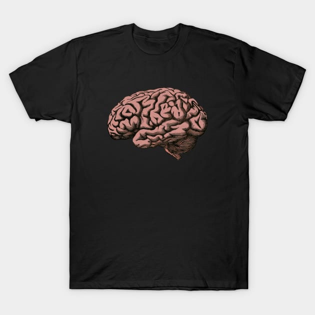 Retro Style Brain Illustration, Pop Art T-Shirt by EquilibriumArt